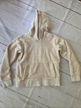 Athleta Girl Cream Fleece Hoodie 8-10 medium
